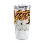 Majestic Lion and Lamb Tumbler, Eco-Friendly Travel Mug, Wilderness Lover Gift, Animal Lover's Cup, Personalized Beverage Holder
