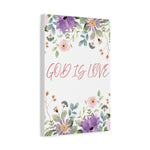 God Is Love Canvas – Inspirational Floral Wall Art Decor