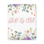 God Is Love Canvas – Inspirational Floral Wall Art Decor