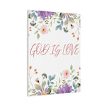 God Is Love Canvas – Inspirational Floral Wall Art Decor