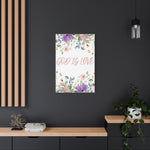 God Is Love Canvas – Inspirational Floral Wall Art Decor