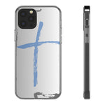 Cross Design Clear Phone Case, Minimalist Phone Cover, Transparent Case, Faith-Inspired Gift, Christian Cell Phone Protector