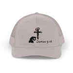 Faith-Inspired Snapback Trucker Cap with Cross Design, Adjustable Baseball Hat, Christian Gift, Outdoor Wear, Casual Style