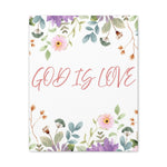 God Is Love Canvas – Inspirational Floral Wall Art Decor