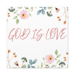 God Is Love Canvas – Inspirational Floral Wall Art Decor