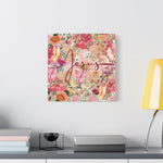 Floral Jesus Canvas Art, Stretched Canvas Print for Home Decor, Christian Gift, Religious Wall Art, Inspirational Decor