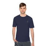 Camiseta absorbente de humedad inspirada en la fe: camiseta inspiradora para entrenar, perfecta para atletas, grupos de oración, actividades al aire libre y regalos para hombres. 