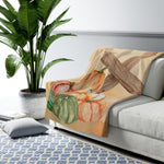 Cozy Pumpkin Sherpa Fleece Blanket, Fall Decor, Warm Throw Blanket, Autumn Comfort, Perfect for Thanksgiving