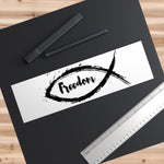 Freedom Ichthys Bumper Sticker — Christian Fish Symbol Car Decal