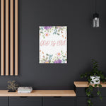 God Is Love Canvas – Inspirational Floral Wall Art Decor