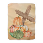 Cozy Pumpkin Sherpa Fleece Blanket, Fall Decor, Warm Throw Blanket, Autumn Comfort, Perfect for Thanksgiving