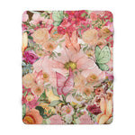Cozy Floral Sherpa Fleece Blanket - Perfect for Home Decor, Gifts, Weddings, and Relaxation