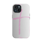 Pink Cross Impact-Resistant Phone Case | Durable Christian Phone Cover, Faith-Inspired Tech Gift, Stylish Protection, Spiritual Accessory