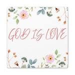 God Is Love Canvas – Inspirational Floral Wall Art Decor