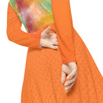 Bright Tie-Dye Long Sleeve Dance Dress, Perfect for Dance Recitals, Birthday Parties, and Casual Outings, Colorful Dance Apparel, [...]