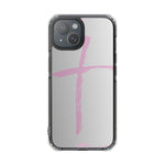 Stylish Magnetic Phone Case, Clear Impact Phone Cover, Pink Cross Design, Smartphone Accessory, Gift for Teens, Christian Phone Case