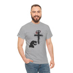 Praying Figure Unisex Heavy Cotton Tee - Faith-Based Shirt, Christian Apparel, Inspirational Gift, Spiritual Clothing, Casual Wear