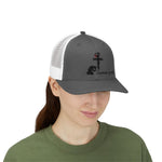 Faith-Inspired Snapback Trucker Cap with Cross Design, Adjustable Baseball Hat, Christian Gift, Outdoor Wear, Casual Style