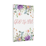 God Is Love Canvas – Inspirational Floral Wall Art Decor