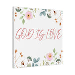 God Is Love Canvas – Inspirational Floral Wall Art Decor