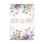 God Is Love Canvas – Inspirational Floral Wall Art Decor