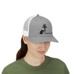 Faith-Inspired Snapback Trucker Cap with Cross Design, Adjustable Baseball Hat, Christian Gift, Outdoor Wear, Casual Style