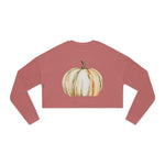 Women's Cropped Sweatshirt with Pumpkin Design, Cozy Fall Fashion, Trendy Autumn Apparel, Gift for Her, Christian Faith Sweatshirt