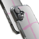 Stylish Magnetic Phone Case, Clear Impact Phone Cover, Pink Cross Design, Smartphone Accessory, Gift for Teens, Christian Phone Case