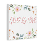 God Is Love Canvas – Inspirational Floral Wall Art Decor