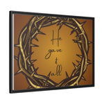 Framed Wall Art: 'He Gave It All'