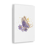 Butterfly Canvas Art Print, Floral Wall Decor, Nature Lover's Gift, Home Aesthetic, Spring Decor, Boho Interior Accent