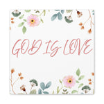 God Is Love Canvas – Inspirational Floral Wall Art Decor