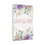 God Is Love Canvas – Inspirational Floral Wall Art Decor