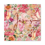 Floral Jesus Canvas Art, Stretched Canvas Print for Home Decor, Christian Gift, Religious Wall Art, Inspirational Decor