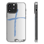 Cross Design Clear Phone Case, Minimalist Phone Cover, Transparent Case, Faith-Inspired Gift, Christian Cell Phone Protector