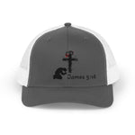 Faith-Inspired Snapback Trucker Cap with Cross Design, Adjustable Baseball Hat, Christian Gift, Outdoor Wear, Casual Style