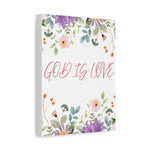 God Is Love Canvas – Inspirational Floral Wall Art Decor