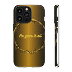 Gold Crown Phone Case - Inspirational Phone Cover, Tough Cases, Gifts for Christians, Spiritual Decor, Meaningful Accessories