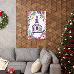 Floral Church Art Print – Inspirational Religious Wall Decor Poster