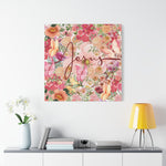 Floral Jesus Canvas Art, Stretched Canvas Print for Home Decor, Christian Gift, Religious Wall Art, Inspirational Decor