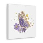 Butterfly Canvas Art Print, Floral Wall Decor, Nature Lover's Gift, Home Aesthetic, Spring Decor, Boho Interior Accent