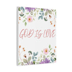 God Is Love Canvas – Inspirational Floral Wall Art Decor