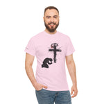 Praying Figure Unisex Heavy Cotton Tee - Faith-Based Shirt, Christian Apparel, Inspirational Gift, Spiritual Clothing, Casual Wear