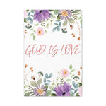 God Is Love Canvas – Inspirational Floral Wall Art Decor