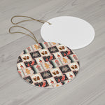 Star Ceramic Ornament — Gingerbread & Holiday Patchwork Design