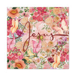 Floral Jesus Canvas Art, Stretched Canvas Print for Home Decor, Christian Gift, Religious Wall Art, Inspirational Decor
