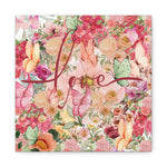 Floral Love Canvas Art, Wall Decor, Home Decoration, Gift for Her, Spring Decor, Wedding Gift