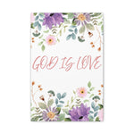God Is Love Canvas – Inspirational Floral Wall Art Decor