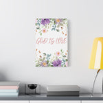 God Is Love Canvas – Inspirational Floral Wall Art Decor