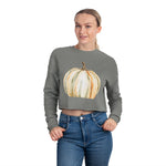 Women's Cropped Sweatshirt with Pumpkin Design, Cozy Fall Fashion, Trendy Autumn Apparel, Gift for Her, Christian Faith Sweatshirt